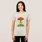 Cute Alien With Umbrella in Rain Space Character Tri-Blend Shirt (Vorderseite voll)
