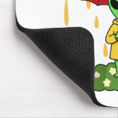 Cute Alien With Umbrella Kawaii Space Character Mousepad (Ecke)