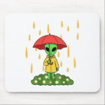 Cute Alien With Umbrella Kawaii Space Character Mousepad<br><div class="desc">An adorable alien stands happily in the rain holding a tiny umbrella, creating a charming and playful scene. This cute extraterrestrial character brings together whimsical sci-fi fun and cozy rainy day vibes. Perfect for anyone who loves kawaii aliens, quirky space creatures, and lighthearted cartoon designs. The sweet alien and gentle...</div>