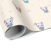 Cute Alien Wrapping Paper Geschenkpapier (Rolleneckpunkt)