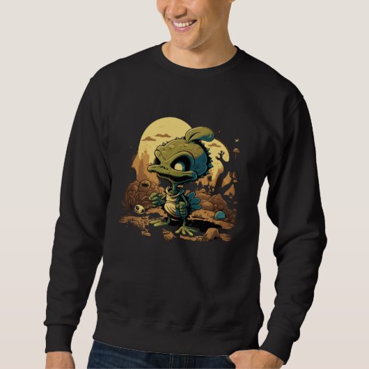Cute Aliens Alien Headband Alien Wearing a In Des Sweatshirt (Vorderseite)