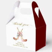 Cute All Stars Bow Floral Hockey Girl Baby Shower Geschenkschachtel (Rückseite)