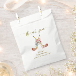 Cute All Stars Bow Floral Hockey Girl Baby Shower Geschenktütchen