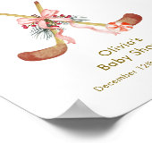 Cute All Stars Bow Hockey Girl Baby Shower Welcome Poster (Ecke)