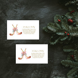 Cute All Stars Bow Hockey Girl Books Baby Shower Begleitkarte