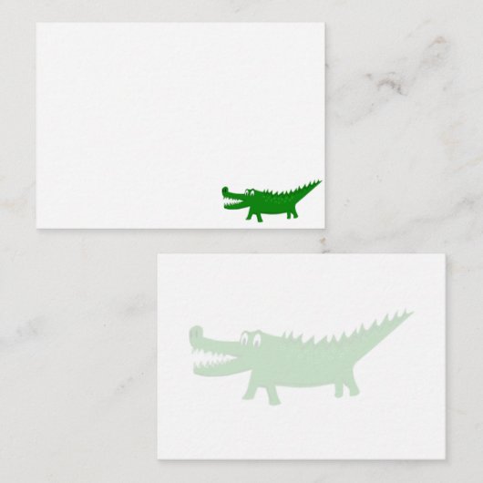 Cute Alligator Drawing Blank Mitteilungskarte (Vorne/Hinten)