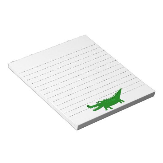 Cute Alligator Drawing Custom Lined Notizblock (angewinkelt)