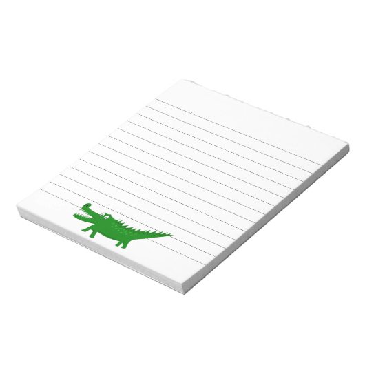 Cute Alligator Drawing Custom Lined Notizblock (Rotiert)