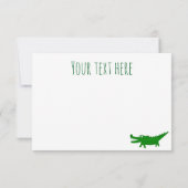 Cute Alligator Drawing Dankeskarte (Rückseite)