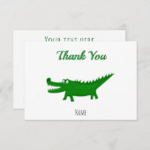 Cute Alligator Drawing Dankeskarte (Vorne/Hinten)