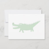  Cute Alligator Drawing Lined Monogram Custom Mitteilungskarte (Rückseite)