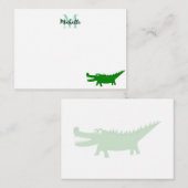  Cute Alligator Drawing Lined Personalized Mitteilungskarte (Vorne/Hinten)