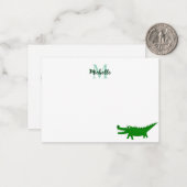  Cute Alligator Drawing Lined Personalized Mitteilungskarte (Vorderseite/Rückseite Beispiel)