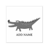 Cute Alligator Drawing Personalized Name Permastempel (Design)