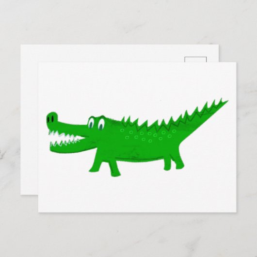 Cute Alligator Drawing Postkarte (Vorne/Hinten)