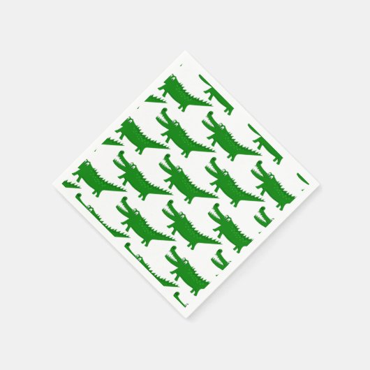  Cute Alligator Drawing Serviette (Ecke)