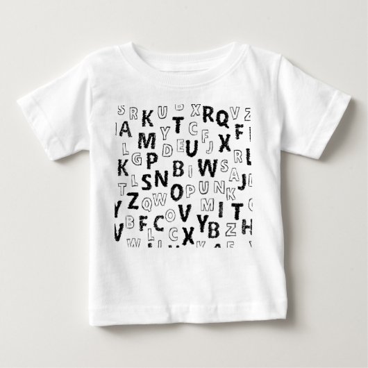 Cute Alphabet Kids T-Shirt | Black & White Letter  (Vorderseite)