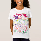 cute Alphabet “M” Design T-Shirt for Little Girls (Vorderseite)