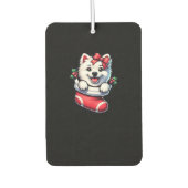 Cute American Eskimo Christmas Stocking Classic T- Autolufterfrischer (Vorderseite)