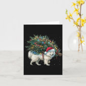 Cute American Eskimo Dog In A Christmas Tree For M Karte (Gelbe Blume)