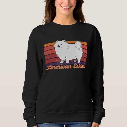 Cute American Eskimo Dog Retro Vintage Sweatshirt (Vorderseite)