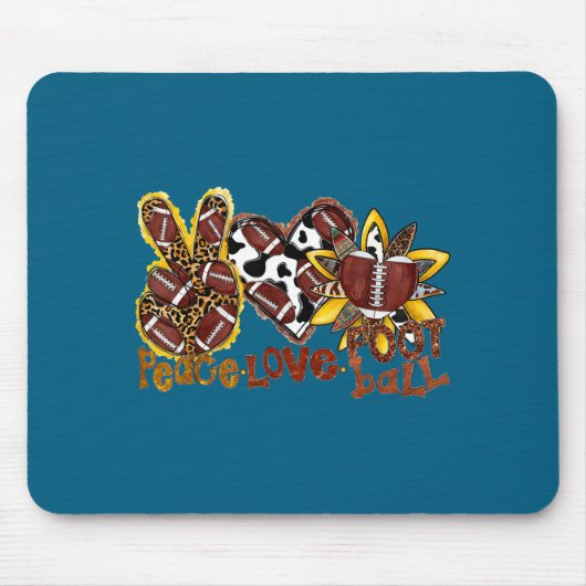 Cute American Peace Football Football Leopard Love Mousepad (Vorne)