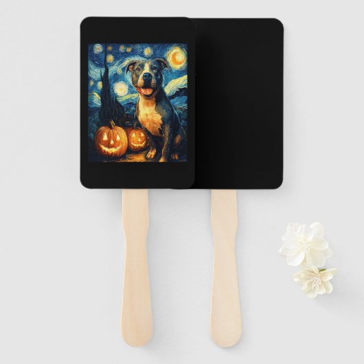 Cute American Staffordshire Terrier Dog Halloween Fächer (Vorne und Hinten)