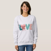 Cute Amigurumi Crochet Love Letters Kawaii Heart Sweatshirt (Vorne ganz)