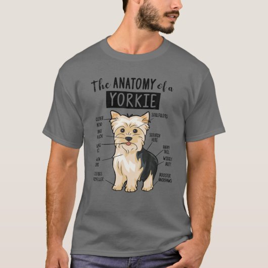 Cute Anatomy a Yorkie Funny Yorkshire Terrier Men T-Shirt (Vorderseite)