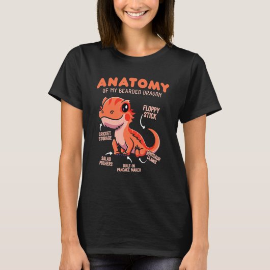 Cute Anatomy of a Bearded Dragon for Reptile T-Shirt (Vorderseite)