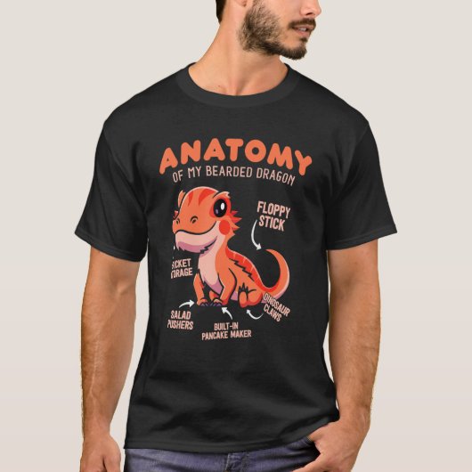 Cute Anatomy of a Bearded Dragon for Reptile T-Shirt (Vorderseite)