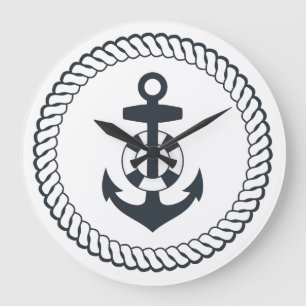 Cute Anchor Große Wanduhr