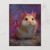 Cute and Adorable Sweet Hamster Dragon with Horns Postkarte (Vorderseite)