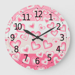 Cute and Adorable Valentine's Day Pastel Hearts | Große Wanduhr