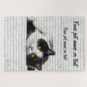 Cute and Charming, Black and White Cat Puzzle (Horizontal)