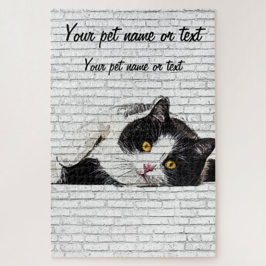 Cute and Charming, Black and White Cat Puzzle (Vertikal)