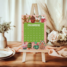 Cute and Colorful 2026 Calendar Page - December Dankeskarte