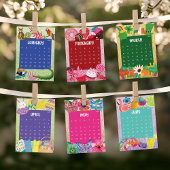 Cute and Colorful 2026 Calendar Page - February Dankeskarte