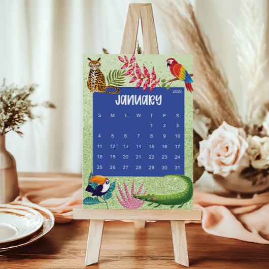 Cute and Colorful 2026 Calendar Page - January Dankeskarte