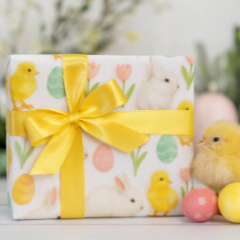 Cute and Colorful Bunny Chicken & Easter Eggs Geschenkpapier