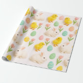 Cute and Colorful Bunny Chicken & Easter Eggs Geschenkpapier (Ungerollt)