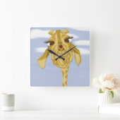Cute And Colorful Giraffe Quadratische Wanduhr (Zuhause)