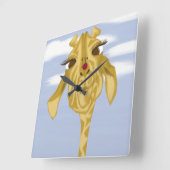 Cute And Colorful Giraffe Quadratische Wanduhr (Winkel)