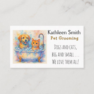 Cute and Colorful Pet Grooming Business Cards Visitenkarte