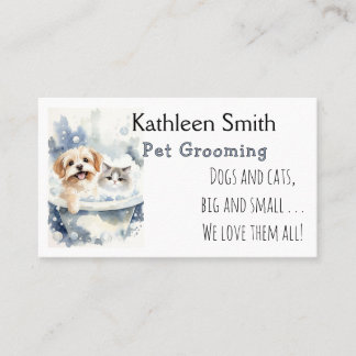 Cute and Colorful Pet Grooming Business Cards Visitenkarte