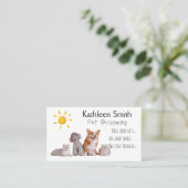 Cute and Colorful Pet Grooming Business Cards Visitenkarte (Stehend Vorderseite)