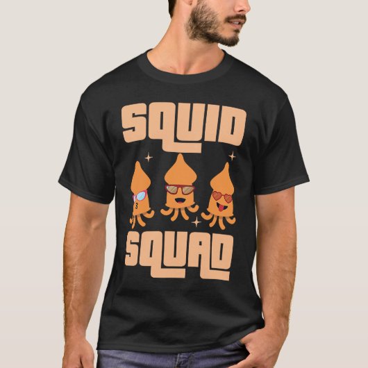 Cute And Cool Squid Squad Family Seafood T-Shirt (Vorderseite)