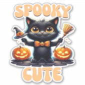 Cute and creepy black cat Classic T-Shirt Aufkleber (Vorderseite)