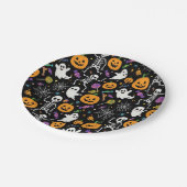 Cute and Creepy Skeletons For Halloween Pappteller (Schrägansicht)