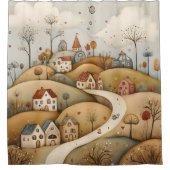 Cute and Enchanting Vintage Village Scene | Duschvorhang (Vorderseite)